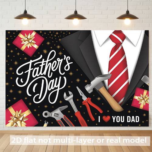 2d flat 2d flat 1 2d flat banner designed for fathers day celebrations featuring tools and gifts suitable for family weddings birthdays ceremonies christmas thanksgiving seasonal events