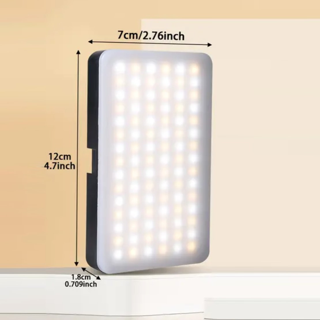 luz selfie recargable de 90 led con batería de 1800mah   niveles de  , ideal para cámaras, smartphones, cámaras de acción, configuración, filmación, maquillaje y vlogging Detalles del producto 5
