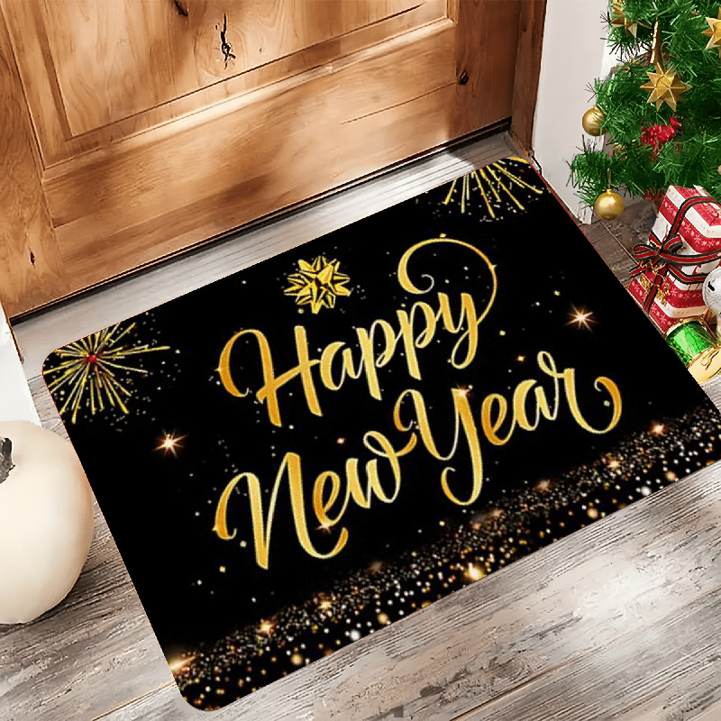 

1pc " " Doormat, 1.2cm , Flannel Mat, Washable, , Low Pile, Rectangular, For , Bedroom, Bathroom, Kitchen, Laundry - Christmas