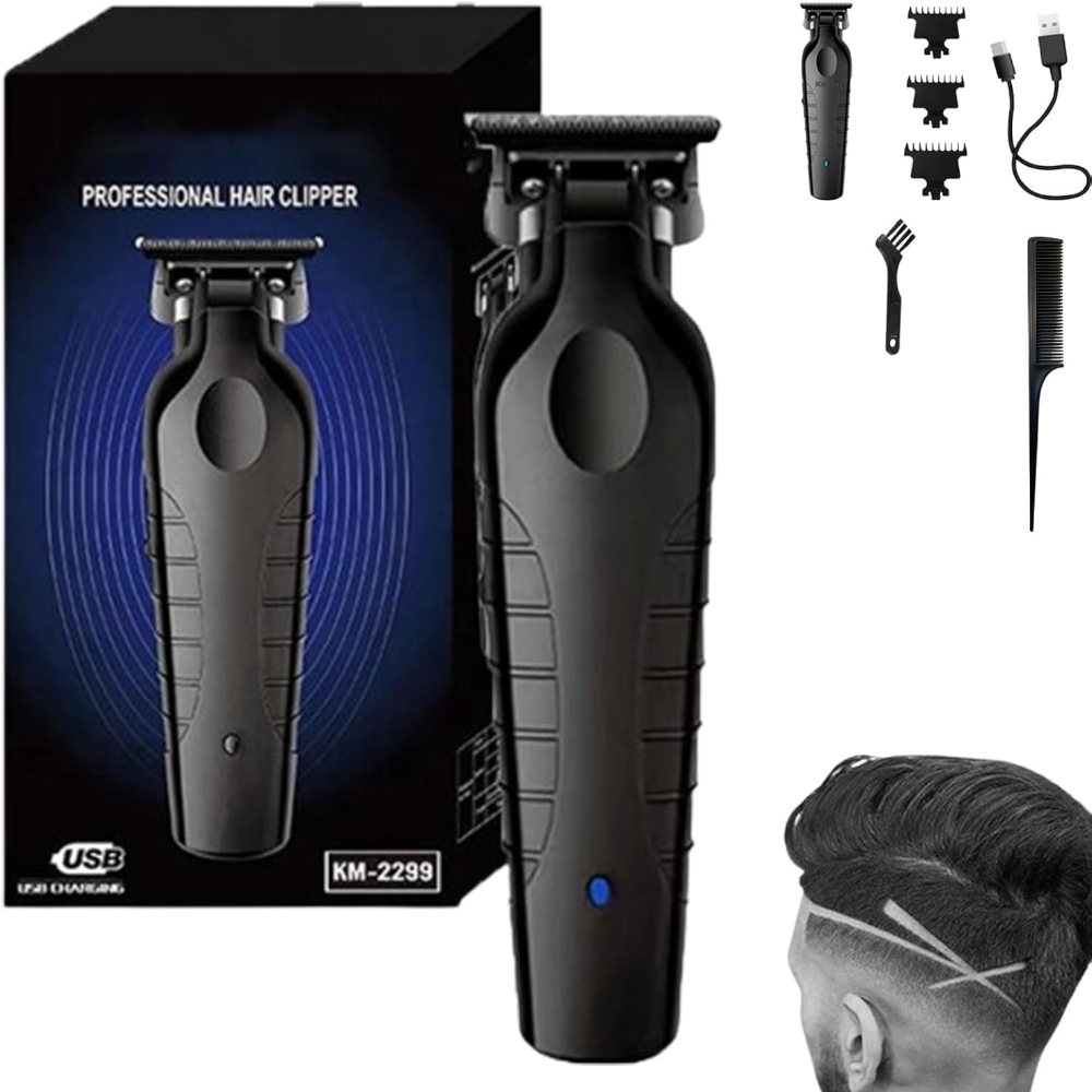   zero   barbers tonic trimmer premium zero  ped cordless barbers tonic clippers for men   for crispy lines skin   black
