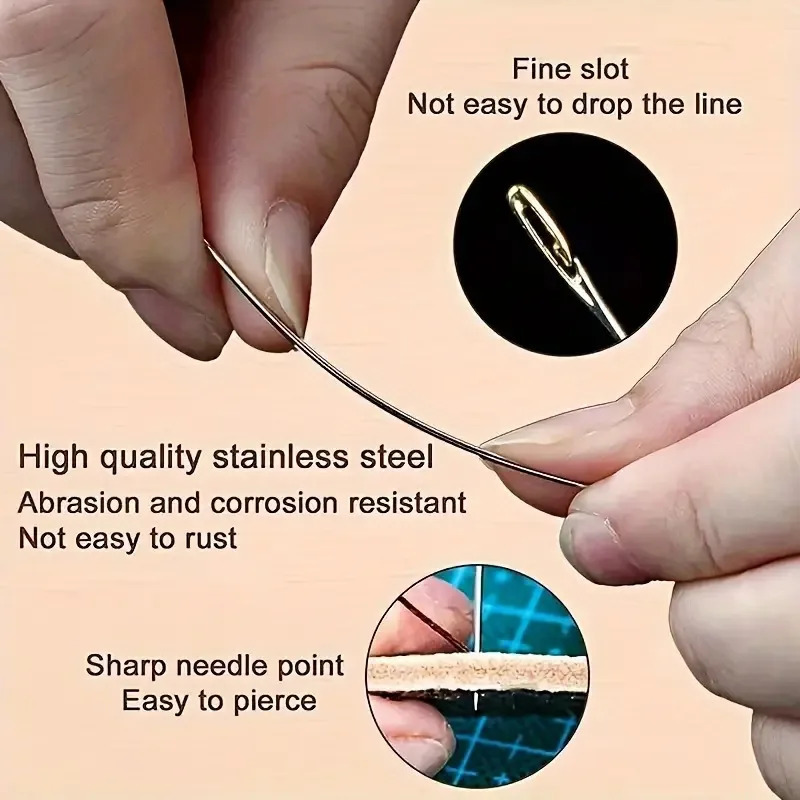 12/30pcs Self-Threading Needles, Assorted Sizes, Threading-Free, Elderly Blind Needles, Hand Sewing, Quilting, Clothing & Cross S
