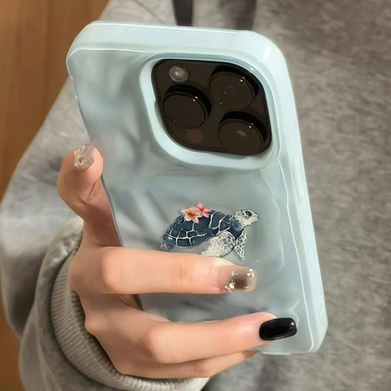 TEMU Phone Case - Cute Watercolor Style Turtle Flower Phone Case For Iphone 18 Pro Max 18 17 Pro 17 Air 17 Pro Max, Compatible With 16 15 14 Pro Max