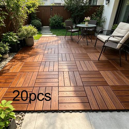 20 30pcs interlocking carbonized wood flooring tiles outdoor and patio decking easy for balcony and garden renovation