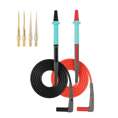 edwardv multimeter pen silicone test leads set 0 1mm replaceable gold plated probe for digital multimeter