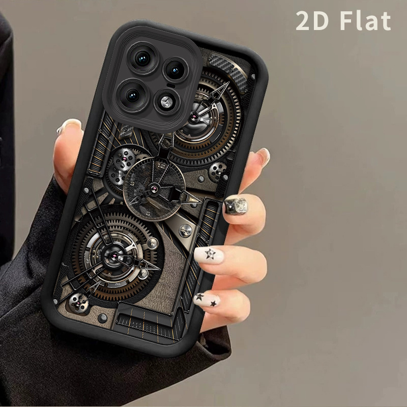 TEMU Phone Case: 2d Steampunk Mechanical Gear Print For Moto Edge70 Pro/g17/g37 Power/g87 Shockproof Scratch Resistant Soft Cover