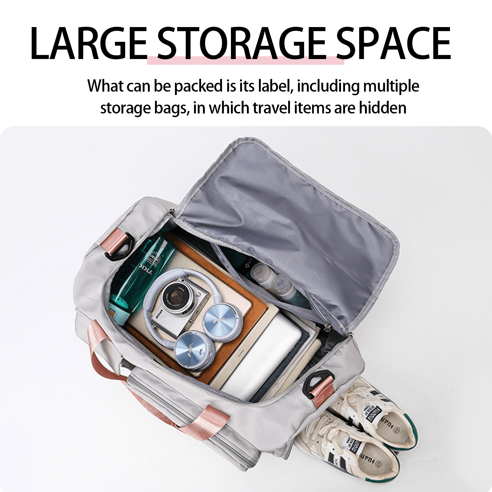 Travel Bag Designed for Fitness Dumbbells, Versatile Duffel Bag And Backpack, Spacious Nylon Travel Bag, Lightweight, Ideal for Gym, Sports, And Overnight Trips