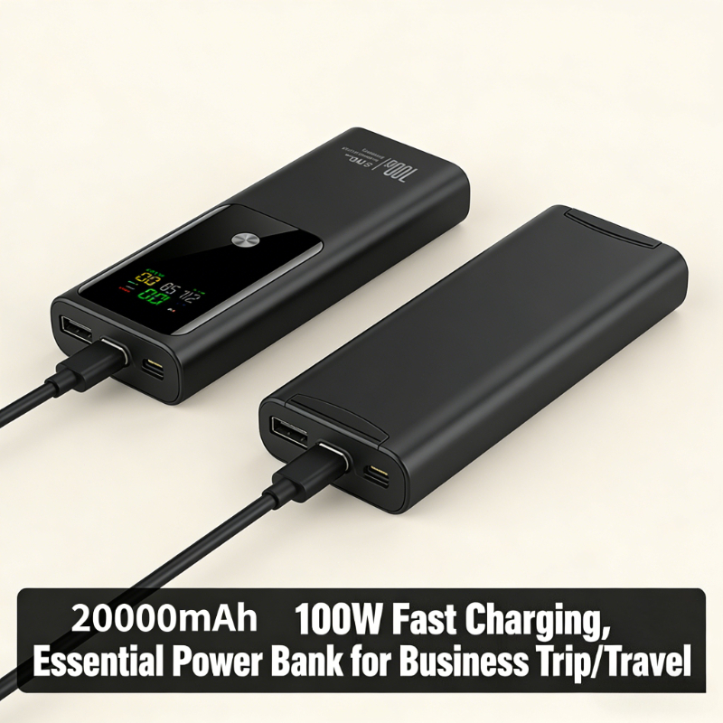 TEMU 100w Super Fast Charging Portable Charger For Laptops, 20000mah With Led Digital Display, Usb-c 100w Fast Charging Battery Pack, Compatible With