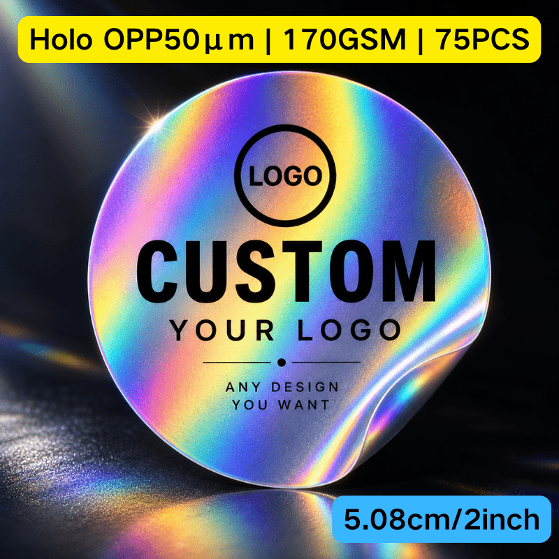 TEMU 1.18inch-2inch Size Optional, 75-270pcs Quantity Available Round Laser Thick Sole Custom Stickers, Opp Material Laser Coating, Supports Custom