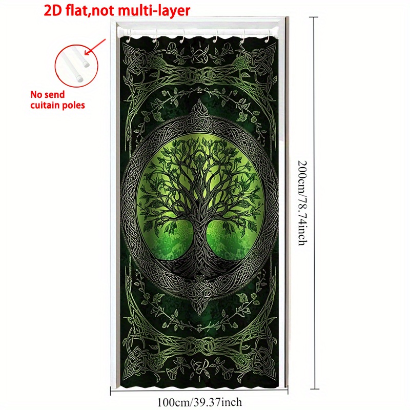 TEMU 2d Flat, 2d Flat Printing Door Curtain Tree Of Life Privacy Door Curtain, Room Partitionthe Mysterious Tree Of Partition For Living Room Bedroom