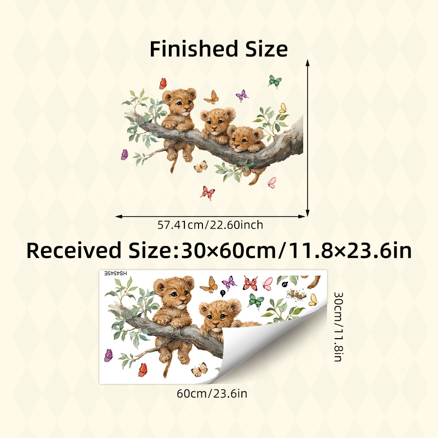 Image of Wall Decal Featuring Watercolor On A Branch, Designed Elements Like Butterflies And Leaves, Perfect For Decorating Your Living Room, Bedroom, Or Office With A Removable Sticker