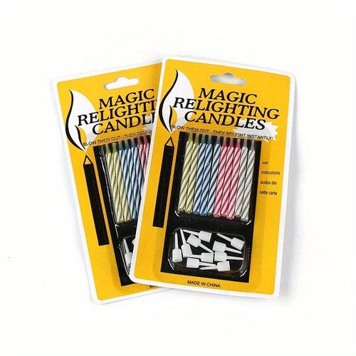 magic props unblowable candle birthday candle gift magic refires prank 15g