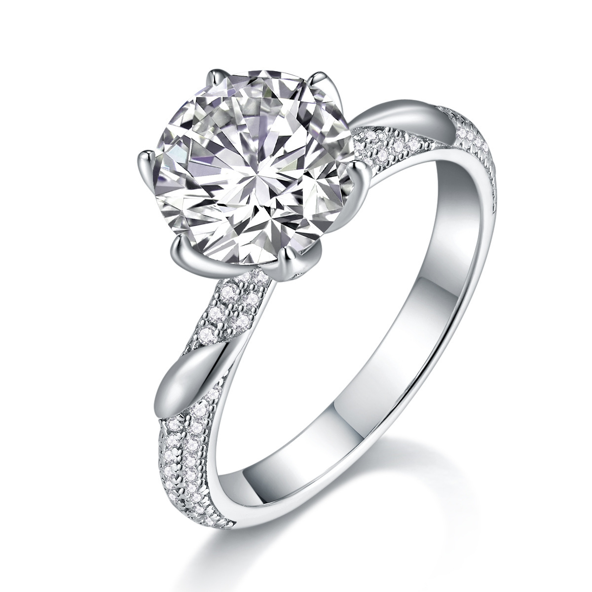 S925 Silver Moissanite Stacking Ring