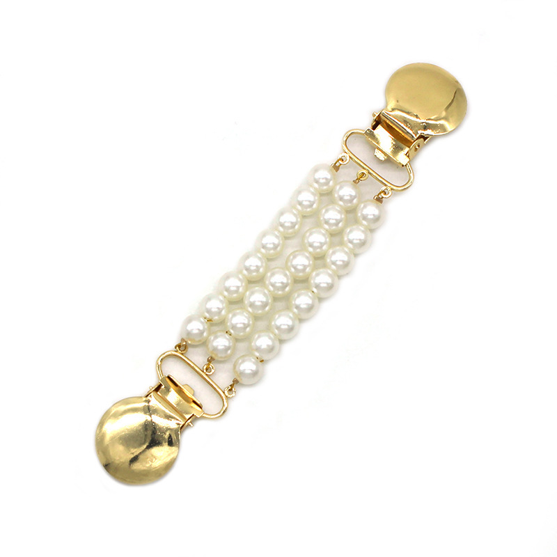 Image of Ornate Detailing, Elegant Vintage Sweater Shawl Clip - Alloy Cardigan & Cloak Fastener With Chain Detail For Scarves, Collars, Dresses, And Jackets