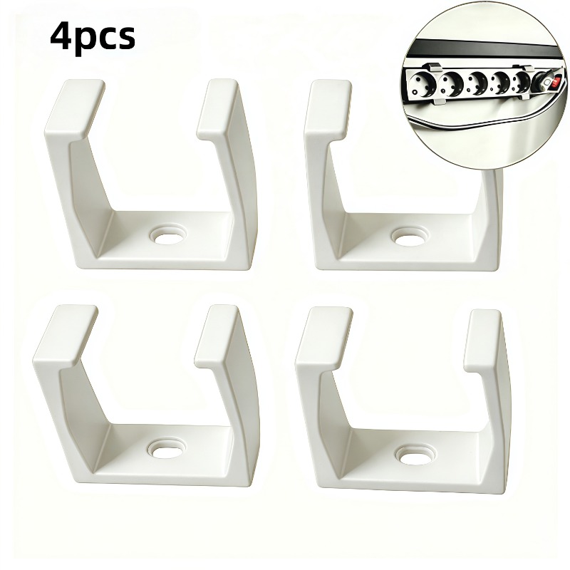 4pcs Heavy-duty Wall-mounted Protector Bracket, 3d-printed Plastic Outlet Holder With Cable , Space- Power Strip Organizer Suitable For Indoor Outlets, Protectors, And Plug Storage