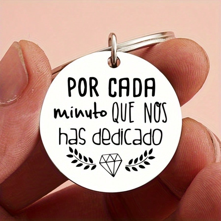 TEMU 1 pieza Llavero de acero inoxidable para de trabajo, regalo de agradecimiento para