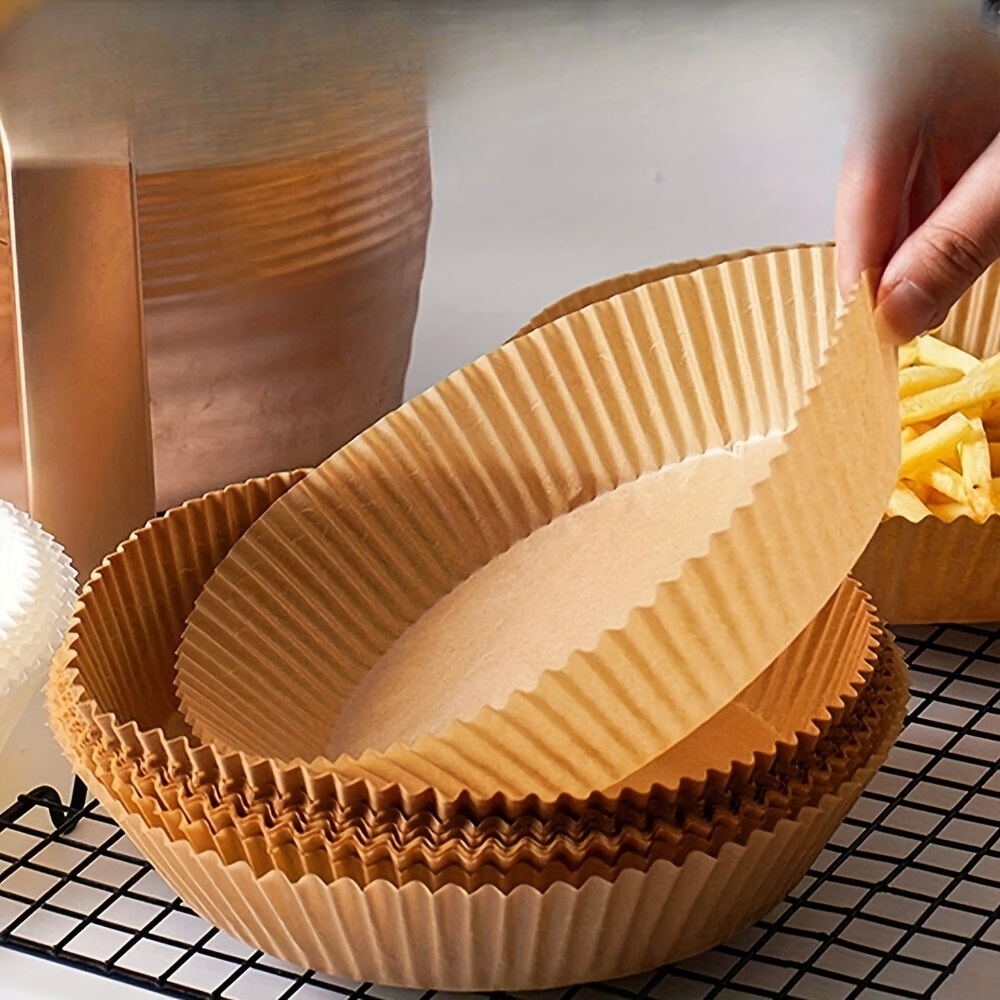 200pcs Non-Stick Air Fryer Liners - Round Paper Baking & Roasting Sheets for Healthier Cooking, Easy Cleanup, Perfect for Chicken, Fries, and Veggies, Air Fryer Accessories