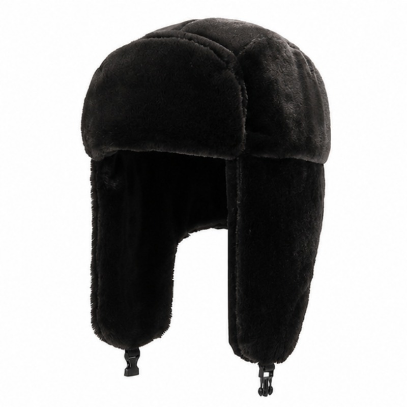 TEMU 1pc Winter Trapper Hat For Women Men, Warm Earflap Pilot Hat, Thick Cold Weather Outdoor Hat, Ski Hat, Snow Hat, Windproof Ear Cover Cap For
