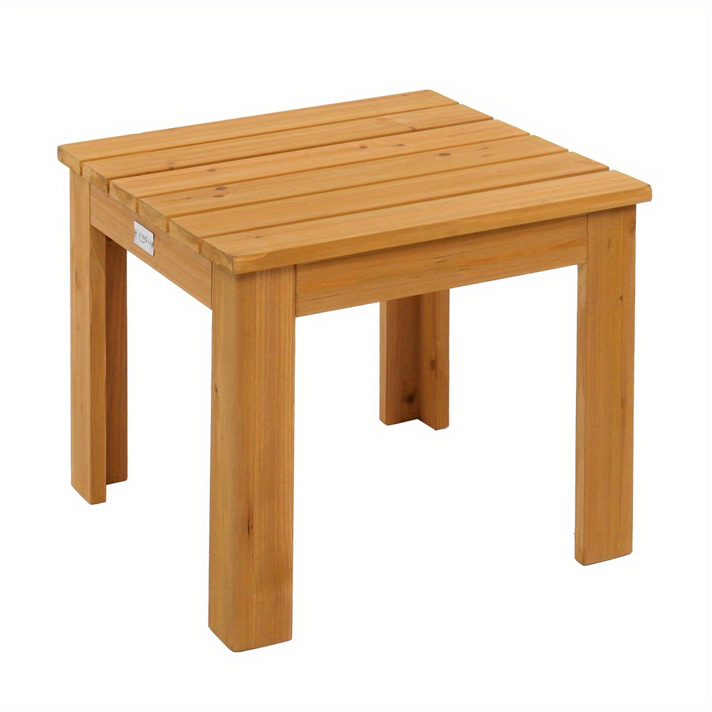 TEMU Outdoor Side Table, 45cm Square Wood Table, Wooden End Table For Patio Backyard, Garden, Poolside And Balcony