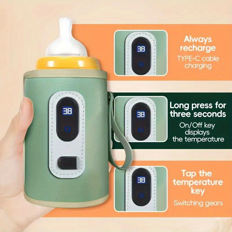 USB-Powered Smart Bottle Warmer with Real-Time Temperature Display - Portable, Multi-Functional for All Bottle Sizes - Ideal Gift for Moms on Christmas, Halloween, Easter, Mother'S Day, Thanksgiving, Bottle Warmer | Modern Kitchen Accessory | Digital Display, Bottle Warmer