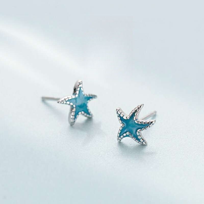 TEMU 2 piezas de aretes de botón de azul, mini aretes colgantes de esmalte para /verano, y versátiles para el diario, joyería de moda para mujer