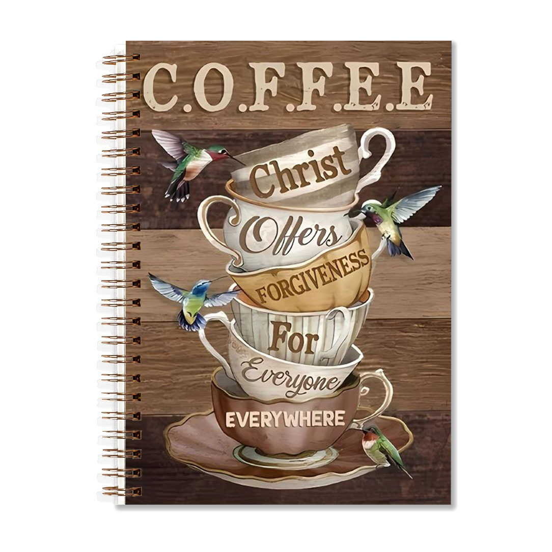 

1pc Inspirational Coffee Cups Oil Painting Notebook, 5.5x8.3 Inches, Hardcover With Binding, 50 Lined Pages, Office, School, And Gifting