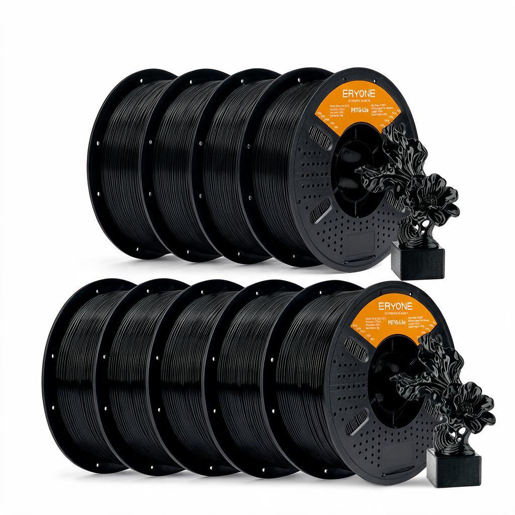 Eryone Petg Lite 3d Printer Filament 1.75mm +/-0.03mm, 9 Rolls (9kg Total), , Smooth Feeding, Strong Layer , Durable And Easy Printing Material
