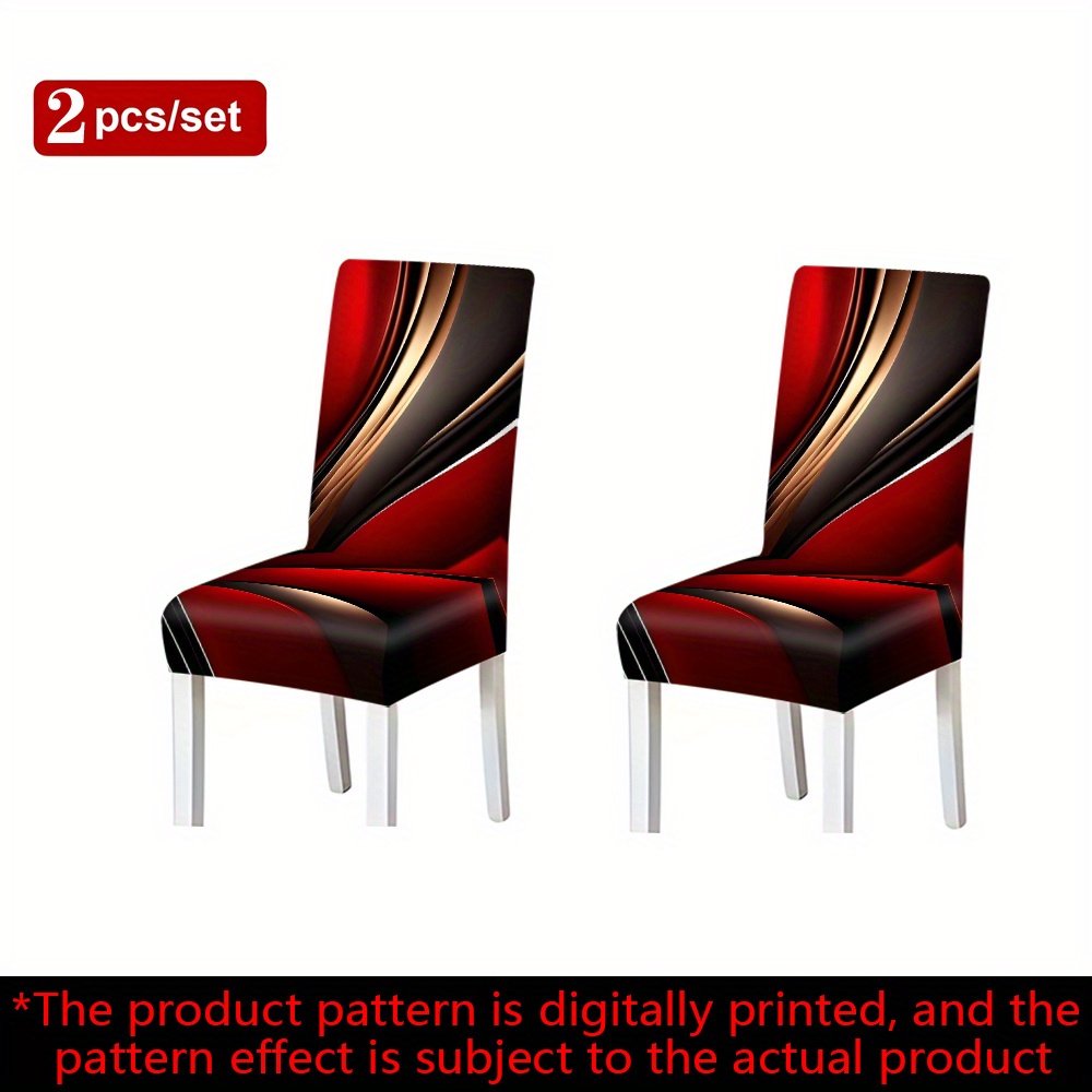 TEMU 2/4/6pcs, Black Red Golden Texture Pattern Chair Covers, Removable And Washable, Suitable For Restaurant, Kitchen, Banquet Hall, Dining Room,