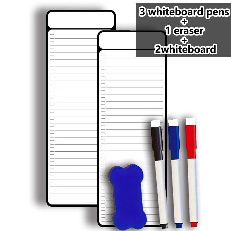 TEMU 1set Of 6pcs Magnetic Fridge Whiteboard Calendar Planner Set With 2 Boards 3 Pen 1 Eraser| Dry Erase Weekly Monthly Daily List Note Memo Notepad