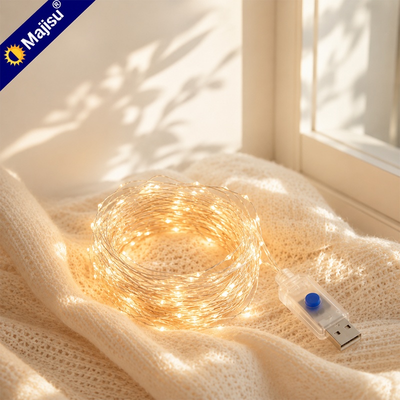 TEMU Usb Warm White Fairy Lights Minimalist Copper Wire String Lighting, 8 , 50/100/200/300 Leds For Contemporary Home Decor