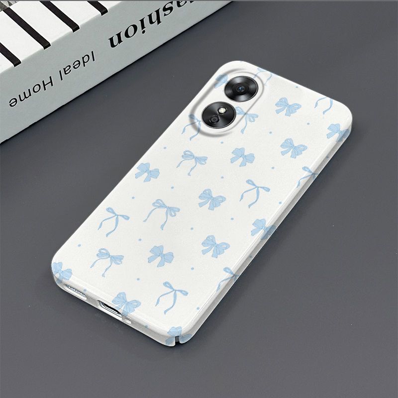 TEMU Phone Case: For Oppo A17 Dainty Light - Bow - Patterned Film Fine - Hole Hard Phone Case Cover