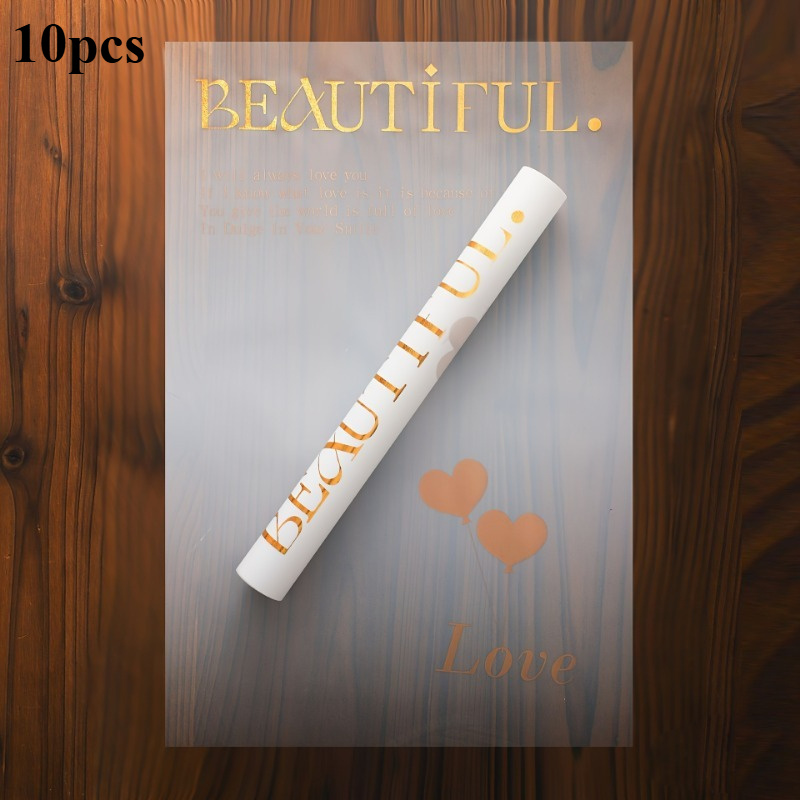 TEMU 10pcs 30×45cm Party Gift Valentine's Day Heart Rose Wrapping Paper, Artistic Dessert Aesthetic Supplies, Diy Handmade Floral Wrapping Paper,