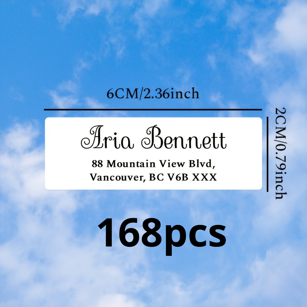 TEMU Customized Personalized Address Labels, Matte Adhesive Stickers, Custom Return Address Labels, White Adhesive Stickers, Suitable For Envelopes,