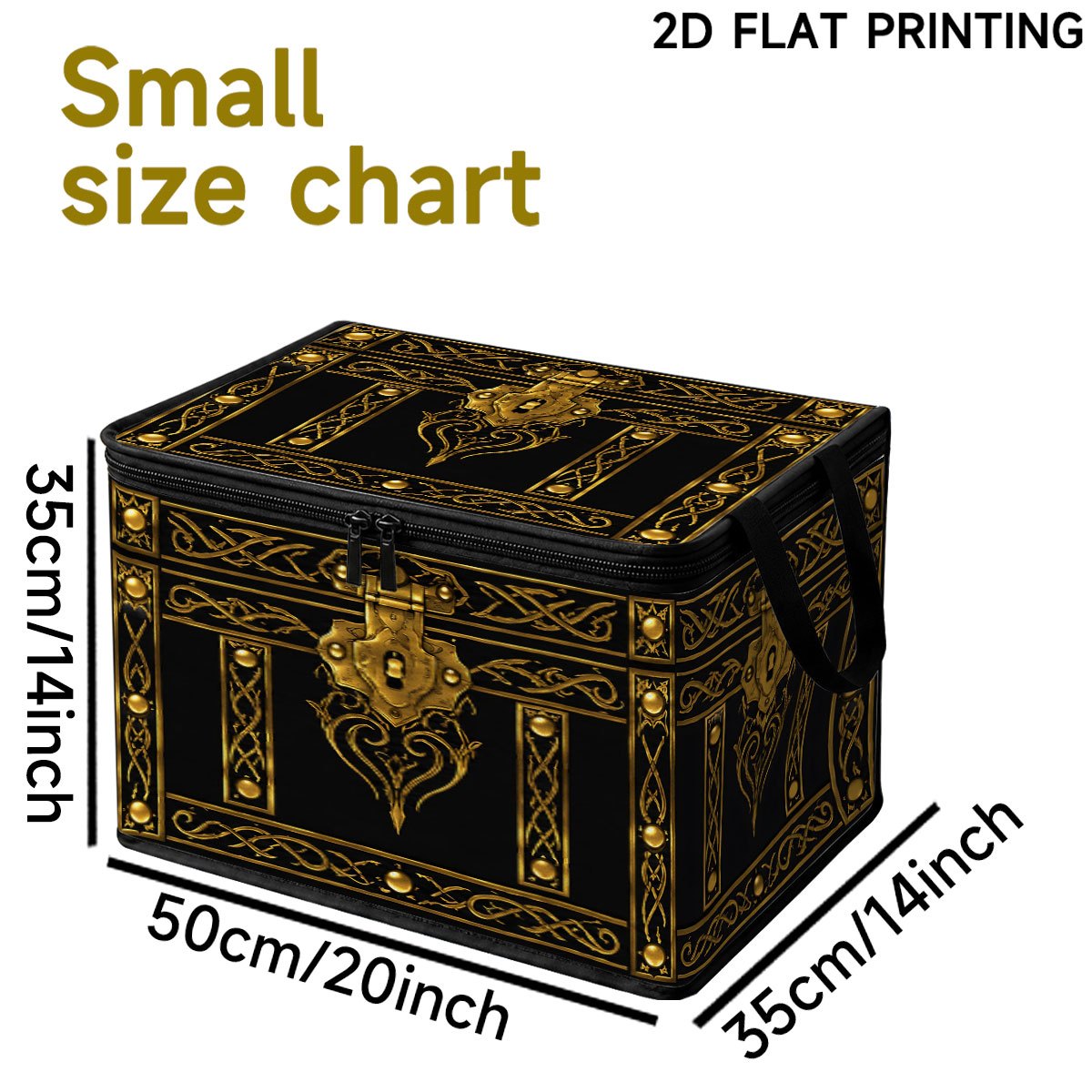 TEMU 1 Extra-large Dustproof European Vintage Black And Chest Pattern Printed Fabric Storage Box, Multi-functional Foldable Clothing Storage Box With