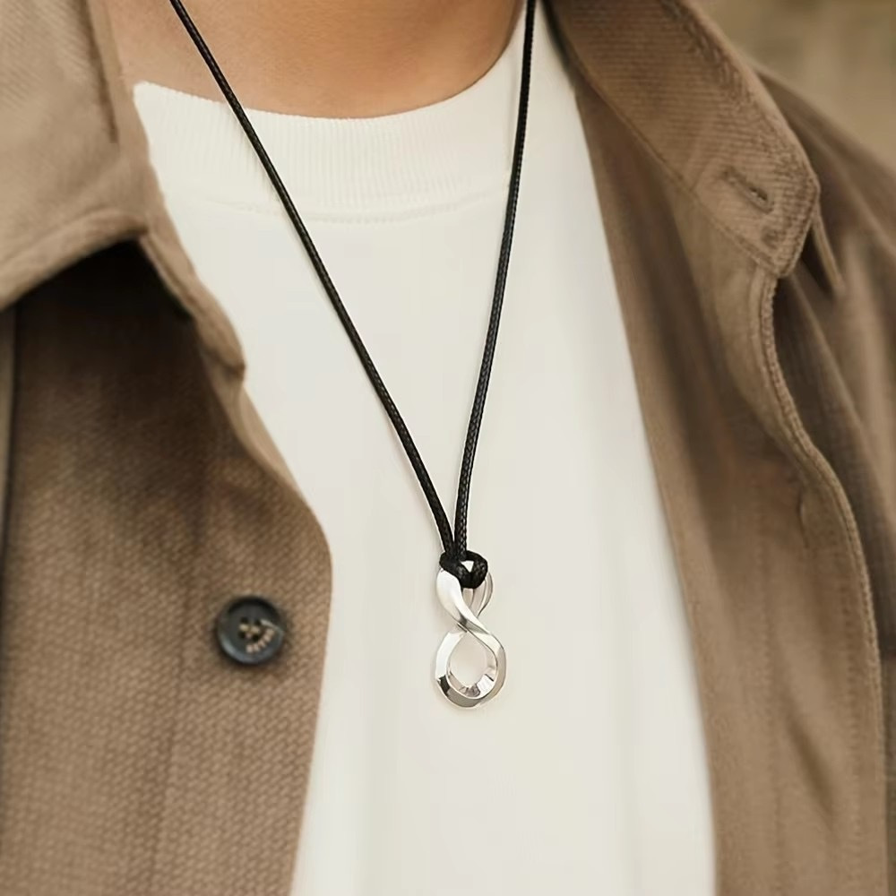 Men's Mobius Strip Infinite Symbol Collarbone Chain Necklace