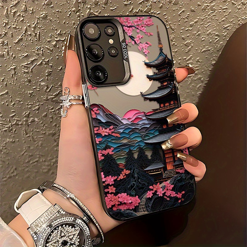 

Japanese House Painting Mobile Phone Case S25 S24 S23 S22 S21 S20 Fe 4g 5g Anti-fall Frosted Back Cover