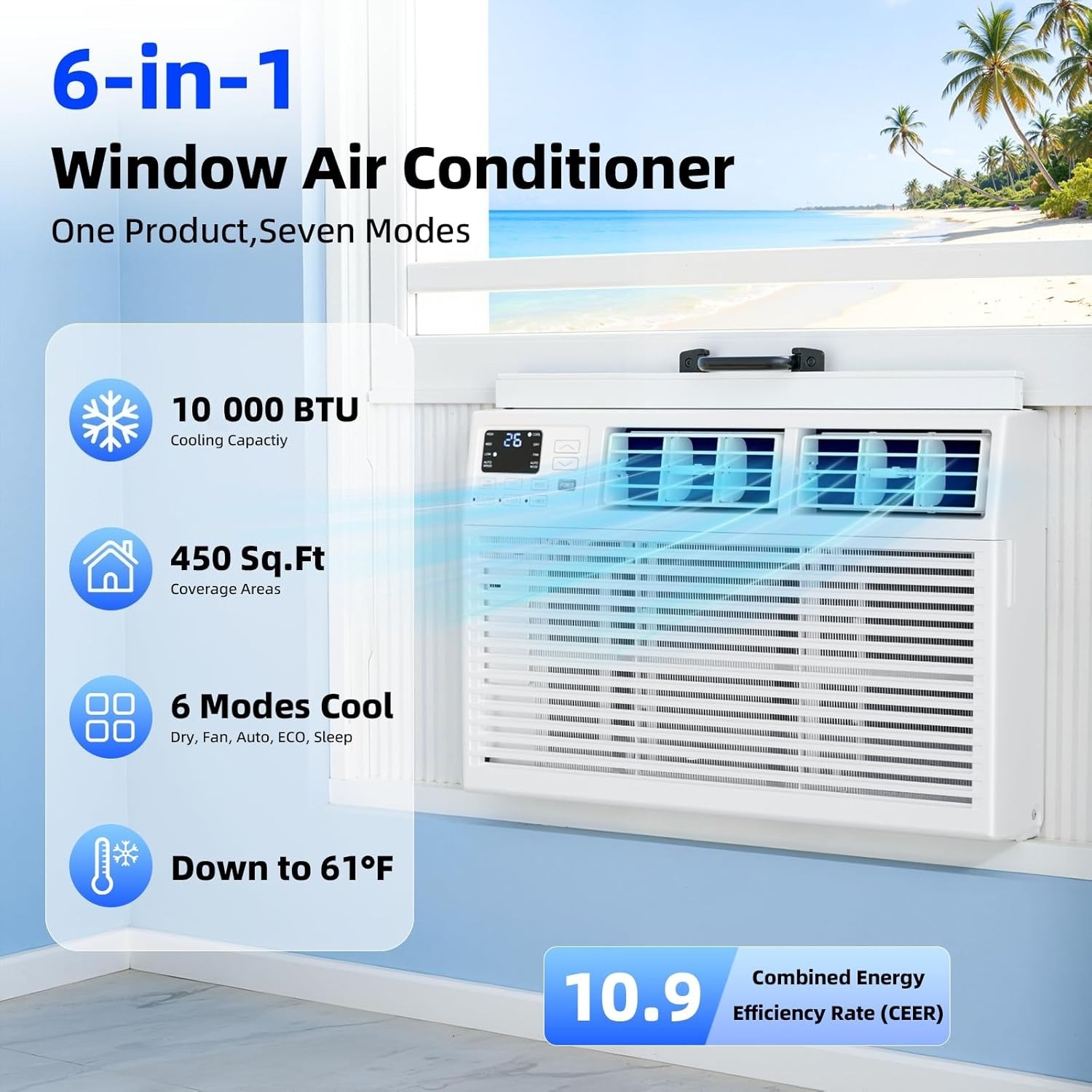 10000/5000 BTU Window Air Conditioner, Ultra Quiet Energy... product image 7