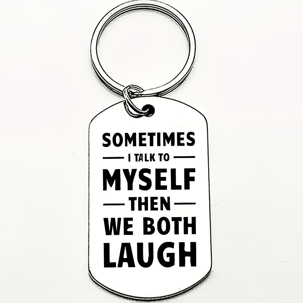 TEMU A Stainless Steel Keychain With Humorous Text, I We Laugh, Suitable As A Personalised Accessory Or A Fun Gift For