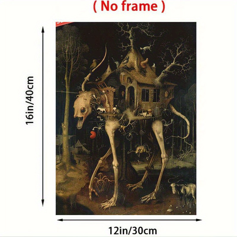 E-shop 2D-Flach, . 12x16 Zoll Gothic--Surrealistisches-Kunstdruck-Poster – Rahmenlose mittelalterliche -Hybriden & Dark-Fantasy-Wanddeko, geeignet für
