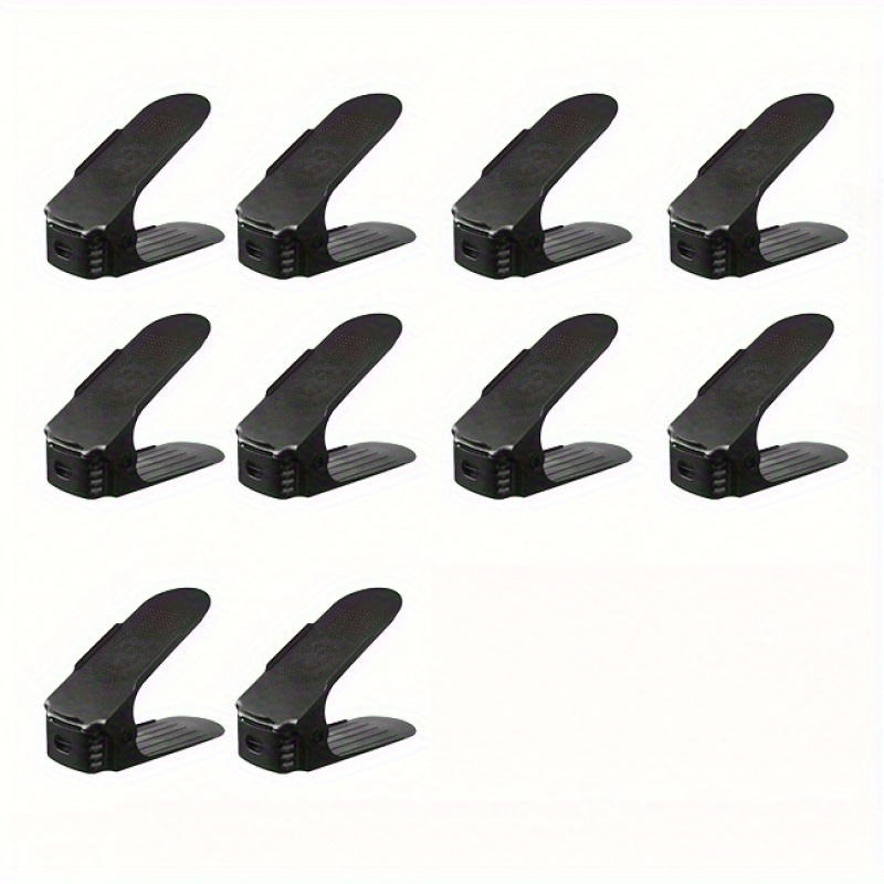TEMU 10 Plastic Layered Racks Space Saving Double-layer Shoe Racks Adjustable Shoe Storage Artifact