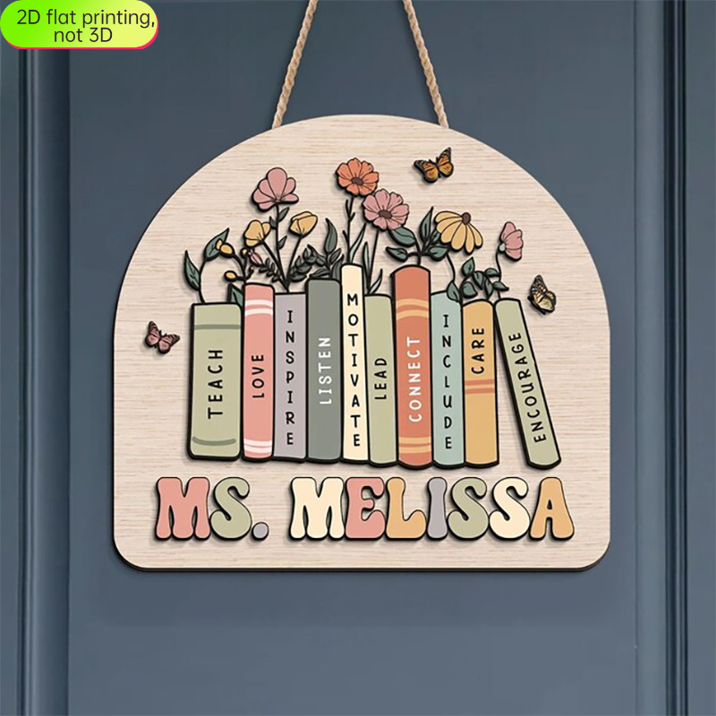 TEMU Plaque de Porte Personnalisée 2D Plate pour Enseignant - Plaque de Bureau/ de Bord, Cadeau Personnalisé pour Enseignant, Plaque de Nom