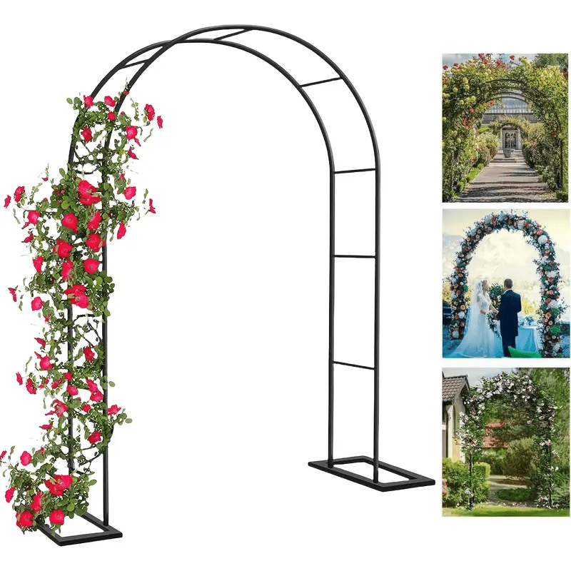 TEMU 1pc Large Heavy-duty Garden Arch With Sturdy Base - Wedding Arch, Climbing Plant Trellis, Outdoor Wedding Arch For Roses, Vines, Ivy - Easy