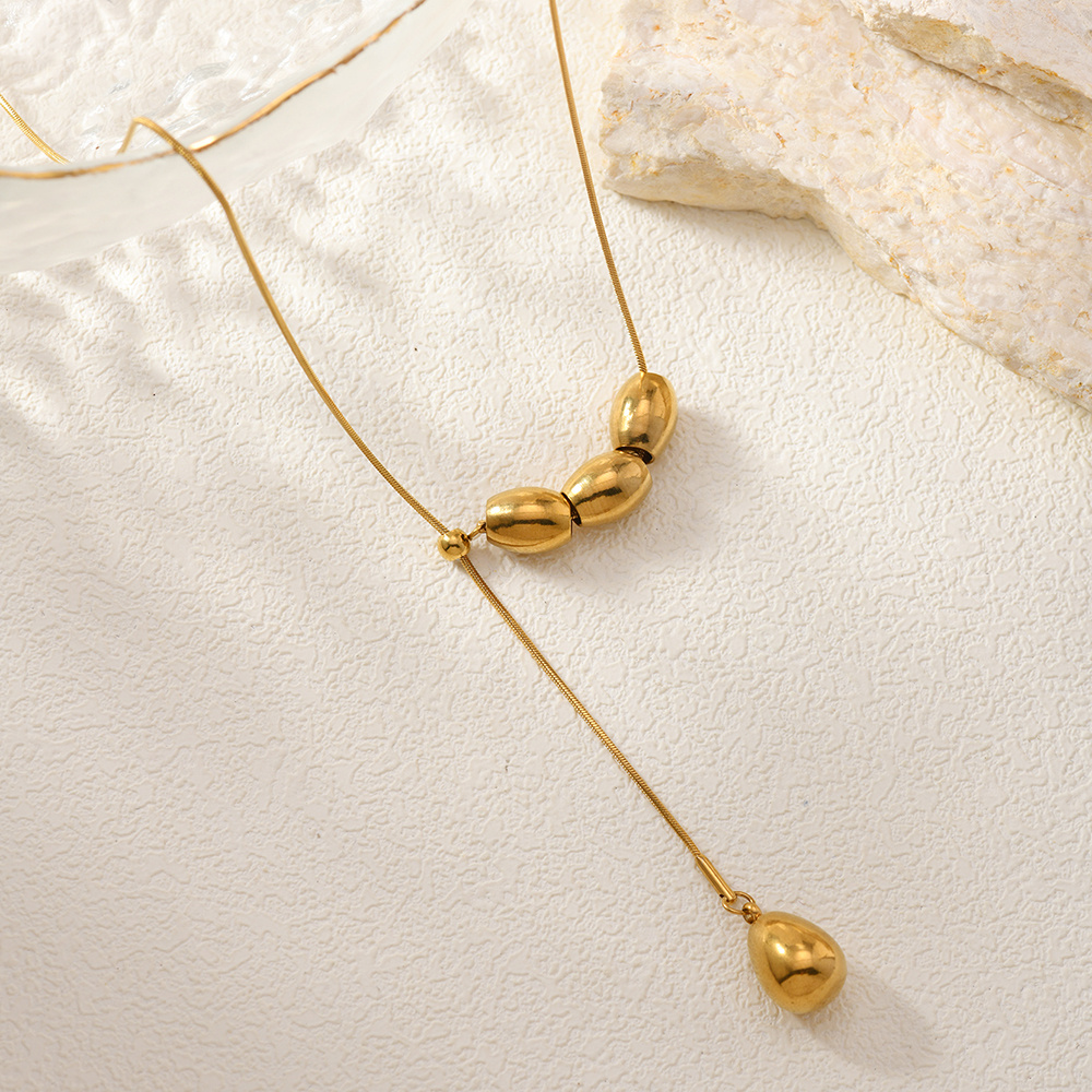 Women's 18K Gold Plated Stainless Steel Necklace, Hypoallergenic