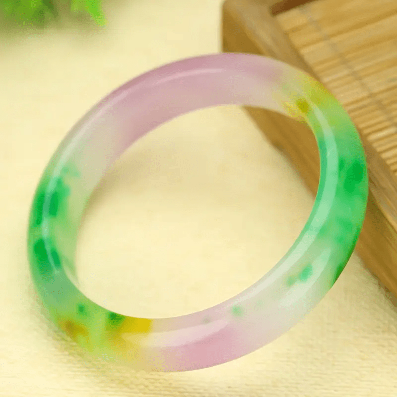 Women's Elegant Natural Stone Colorful Floral Pattern Bracelet, Gift