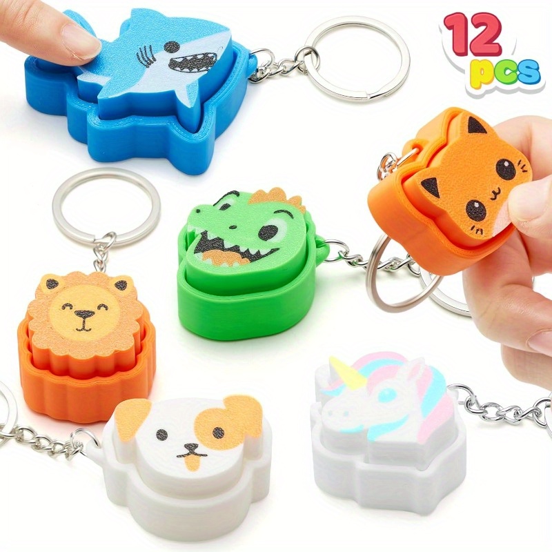TEMU Syncfun 12pcs 3d Printed Animals Fidget Clicker Toys, Sensory Fidget Toys Keychain For Relief Stress Autism Hyperactivity, Kids Adults Birthday