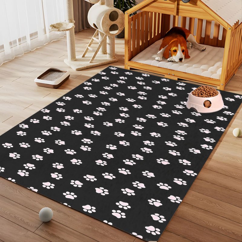 TEMU A Non-slip, Quick-drying, Washable Dog Crate Mat And Pet Bed Mat - Featuring Absorbent Paw Print Design For Pets, Suitable For Cats And Dogs,