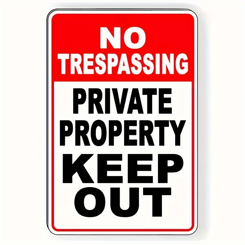 TEMU 2d Flat, Heavy-duty Metal Private Property Marker Sign - Non-invasive Marker With Durable Iron, 8x12 Inches Suitable For Home, Garden, Garage &