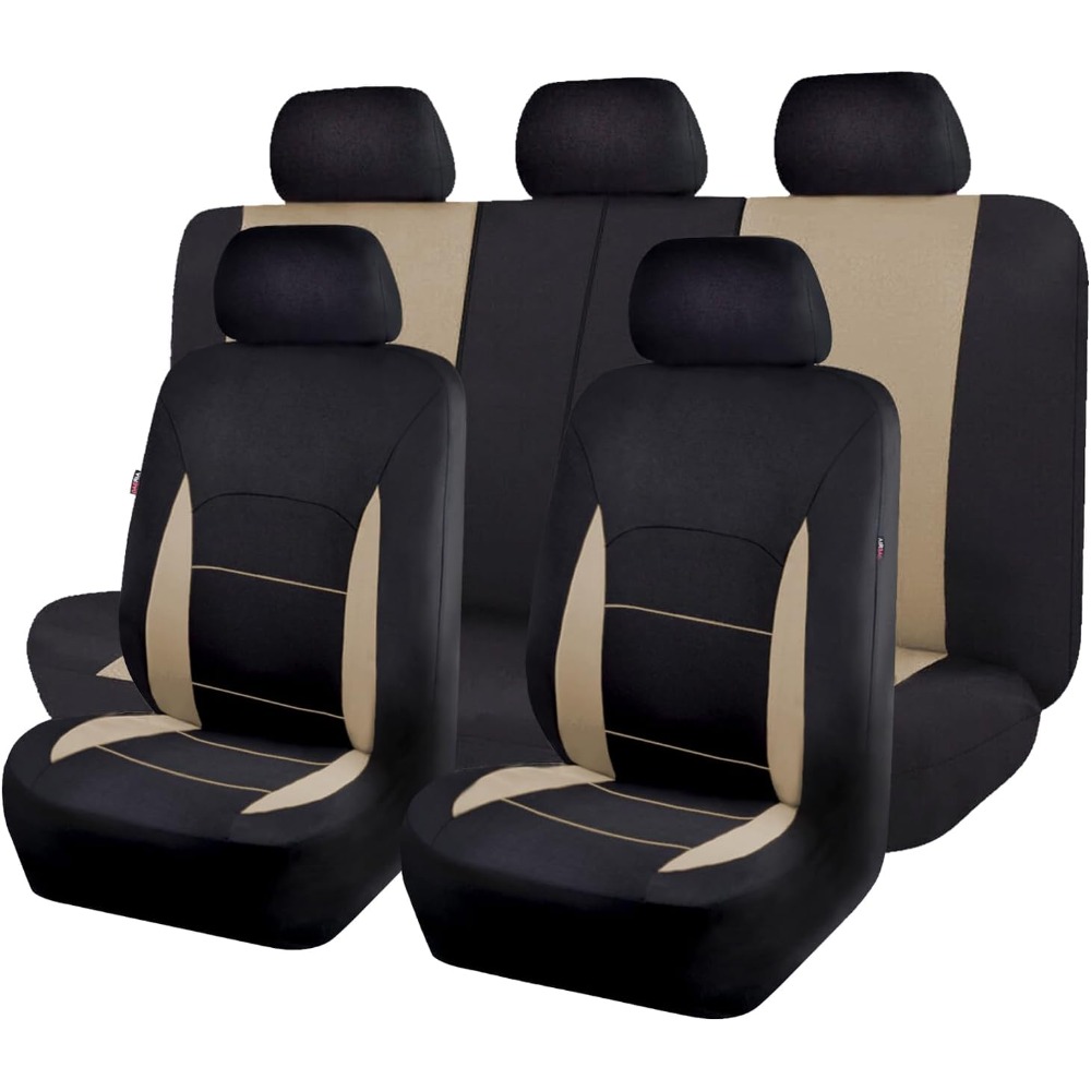 rear 3 seat car seat cover set   front seats and rear bench polyester fiber car seat protector   rear bench separate   style men women