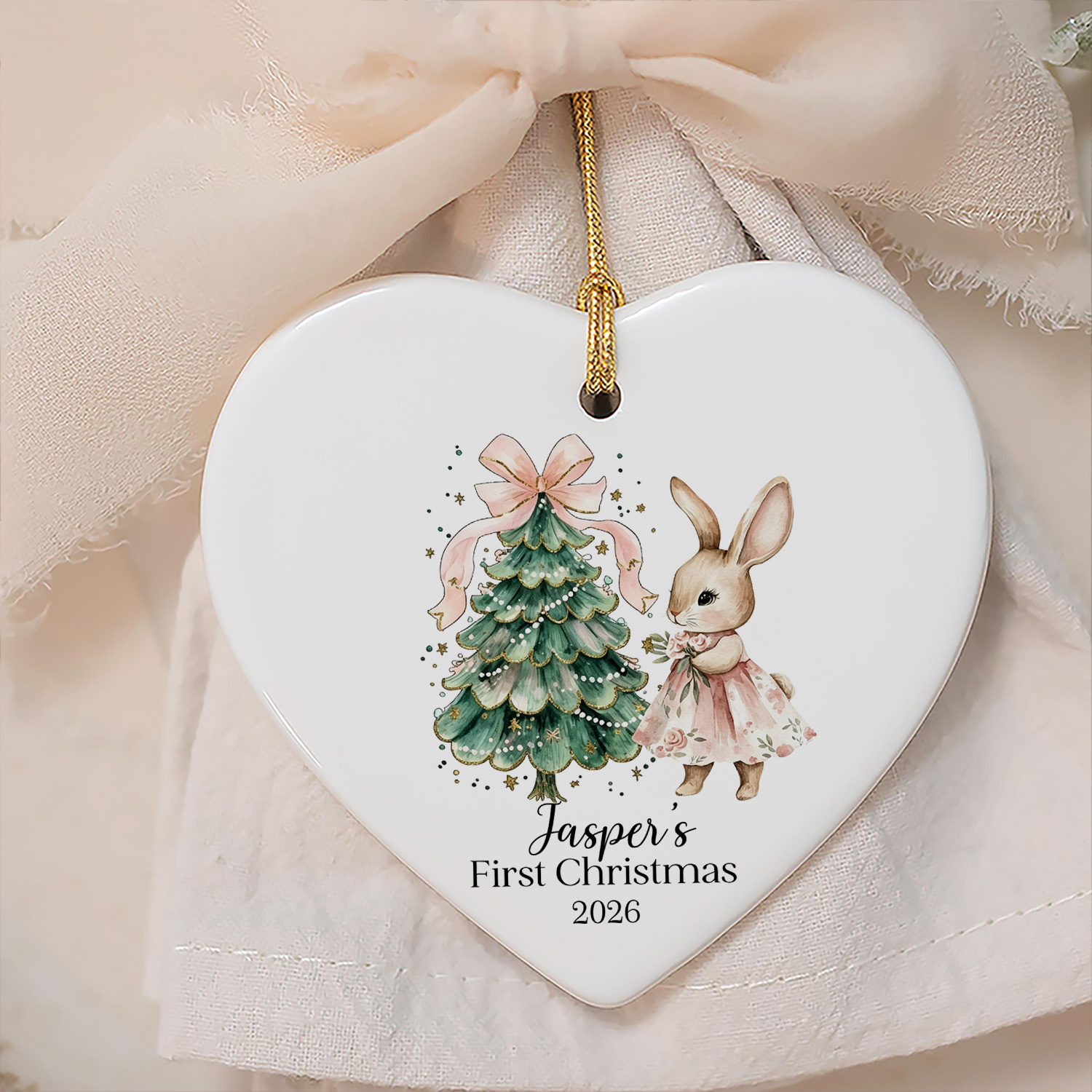 Personalized Baby's First Christmas Ornament with Name & Date