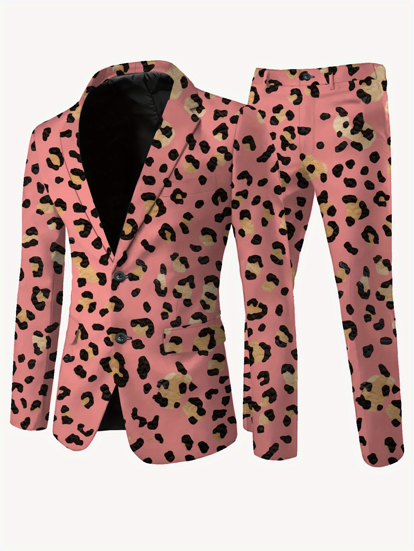 Pink Cheetah Print Suit Custom: Pink Leopard Coat W/Black Pant El