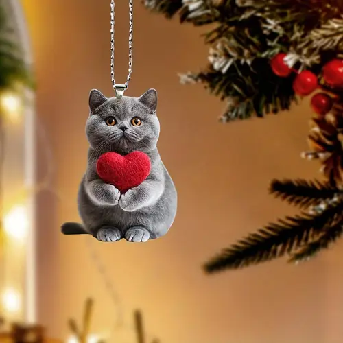 2d flat 1pc 2d flat home hanging decor car charm interior accessories ornament adorable british shorthair cat acrylic car charm keychain rearview decor accessory 2d flat
